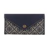 Tory Burch T Monogram Iconic Jacquard Pattern Cotton Wallet Women wallet Navy-Blue 165023-405