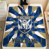 Custom Name Footscray Bulldogs Flannel Blanket, High quality Comfortable for All Seasons, Home Decor, Warmth and Comfort