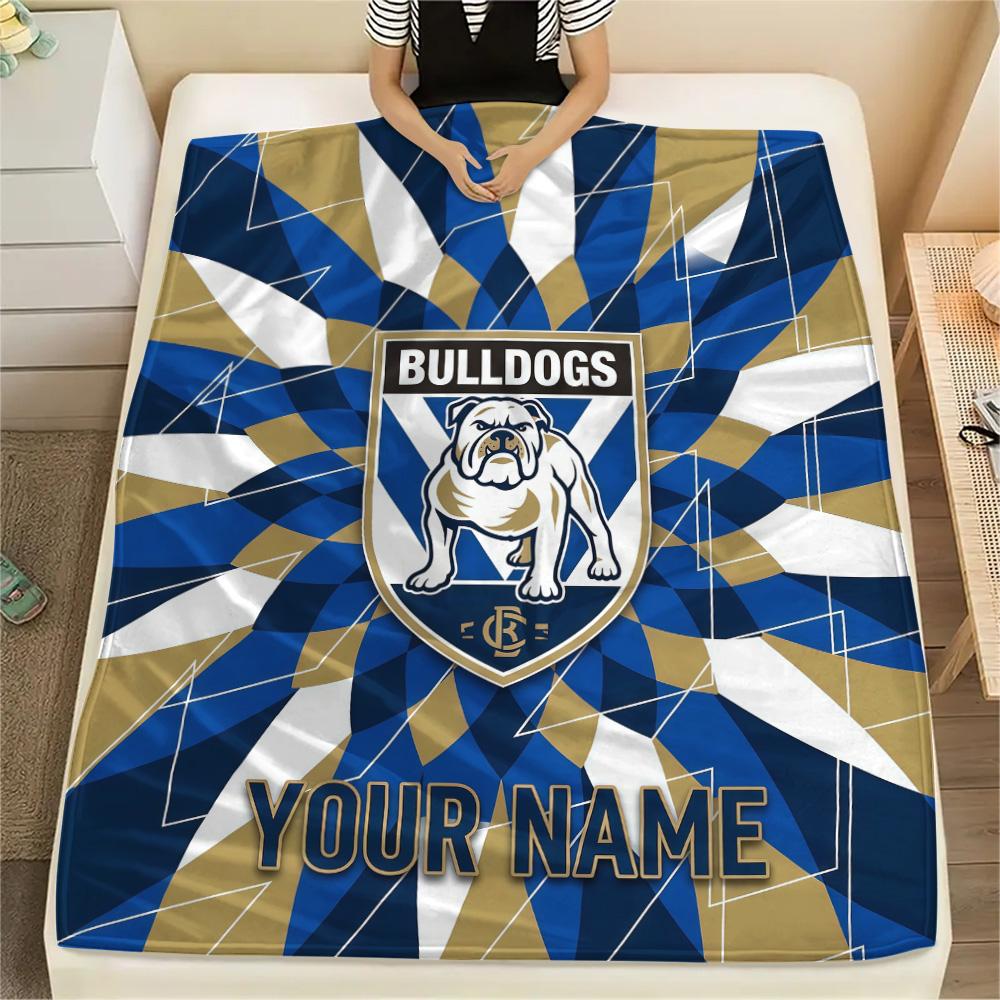Custom Name Footscray Bulldogs Flannel Blanket, High quality Comfortable for All Seasons, Home Decor, Warmth and Comfort