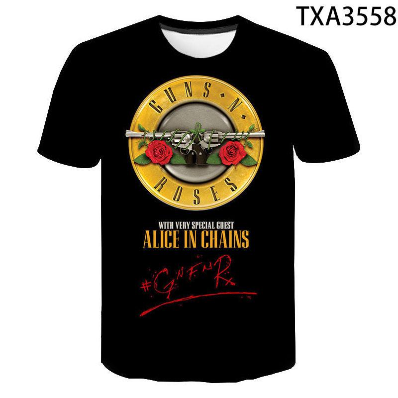 Летняя мода Guns And Roses 3D печатные мужские футболки мужские женские забавные Harajuku уличная одежда хип-хоп с короткими рукавами негабаритные топы