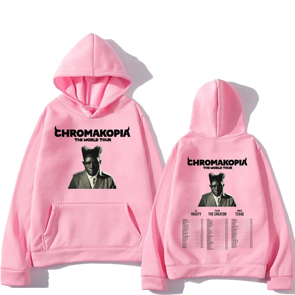 Tyler The Creator Chromakopia World Tour Толстовки Ретро Классика Подарки для фанатов Пуловеры Унисекс Двусторонний принт Свитшот Свободные топы High Street