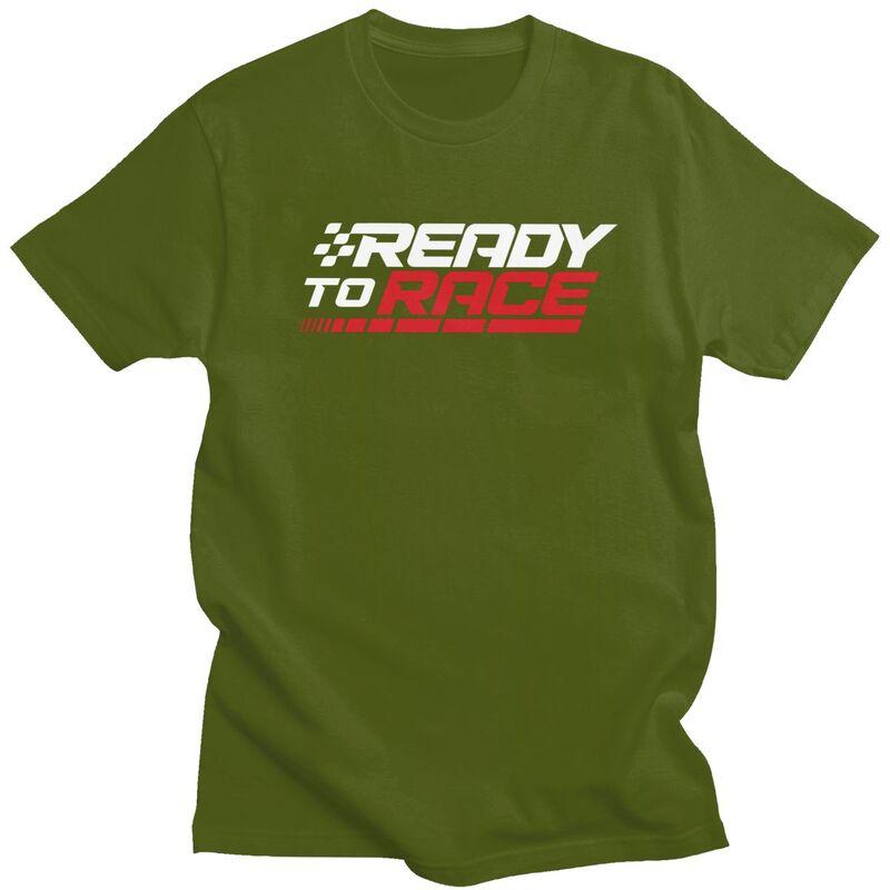 Мужские футболки Ready To Race на заказ 100% хлопок Топы Футболки для мотоциклистов Гонки Спорт Футболки с коротким рукавом Модные футболки