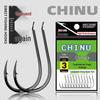 Bagged Chinu Offset Barbed Fish Hooks for Sea, Lake, and Reservoir Fishing - Ideal for Big Fish, Snelled Hooks Available