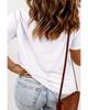 White Round Neck Rolled Sleeve Plus Size T-shirt