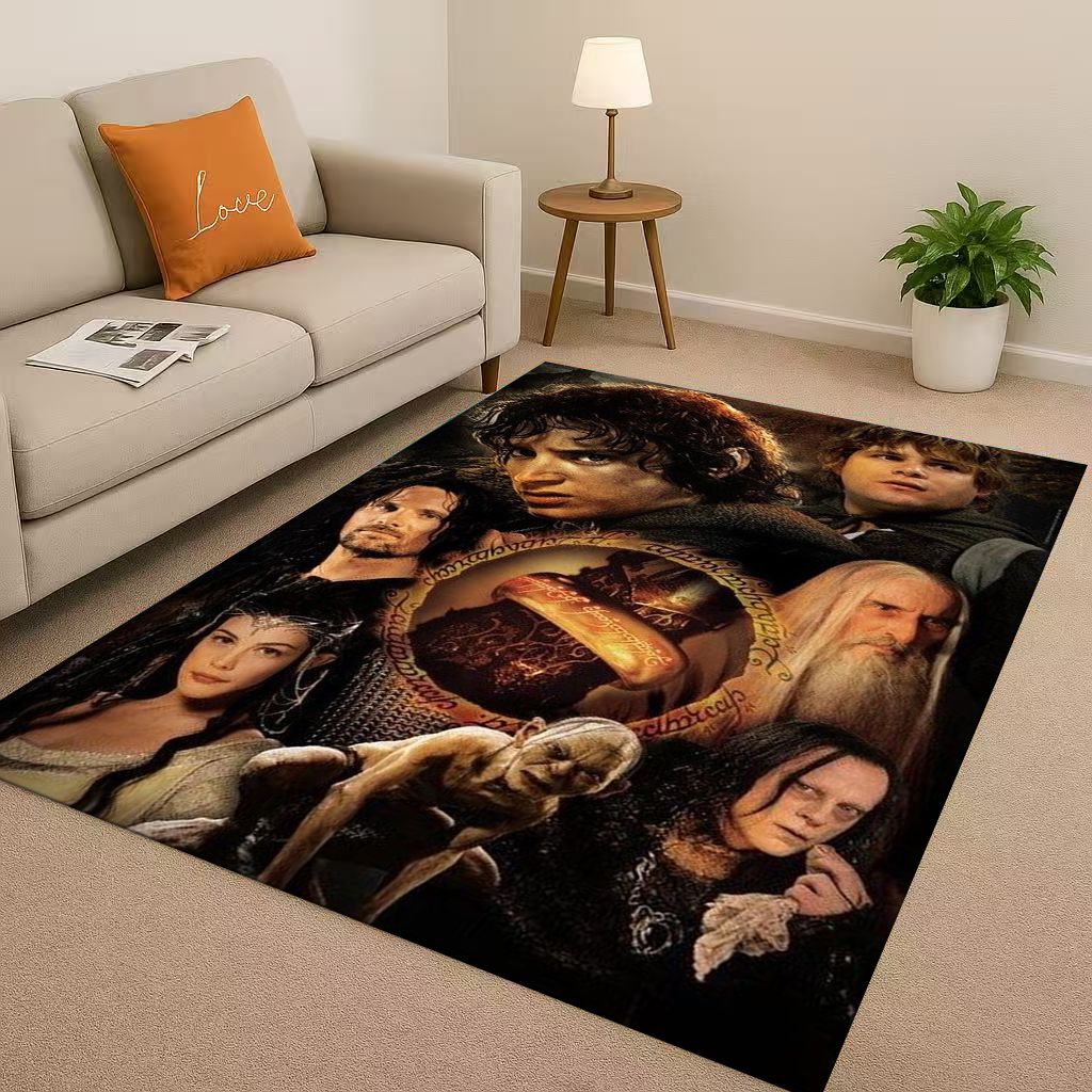 Classic L-Lord of The Rings H-Hobbit Gandalf Legolas Living Room Non-Slip Area Rug Soft Carpet for Bedroom Sofa,Home Doormat