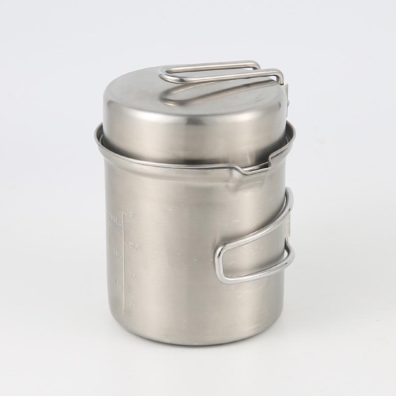 Portable Windproof Stainless Steel Wood Stove & Folding Pot Set for Outdoor Camping & BBQ