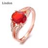 Lindon Classic Copper Alloy Zircon Ring Ladies Jewelry Wedding Promise Party Gift