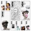 Чехол для телефона Samsung Galaxy S24 Ultra S23 FE S22 S20 S21 5G S10 S9 Plus S10E S8 Мягкий Прозрачный Арт Эстетика Давид Мона Лиза Чехол