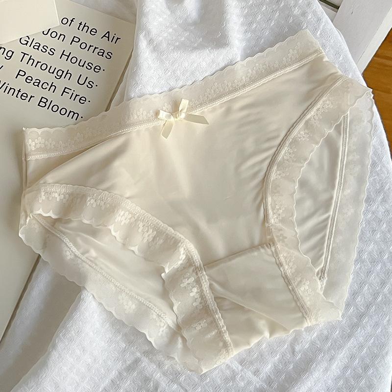 Женские сексуальные трусы из ледяного шелка, бесшовные трусики, нижнее белье, сексуальное кружевное дышащее быстросохнущее белье