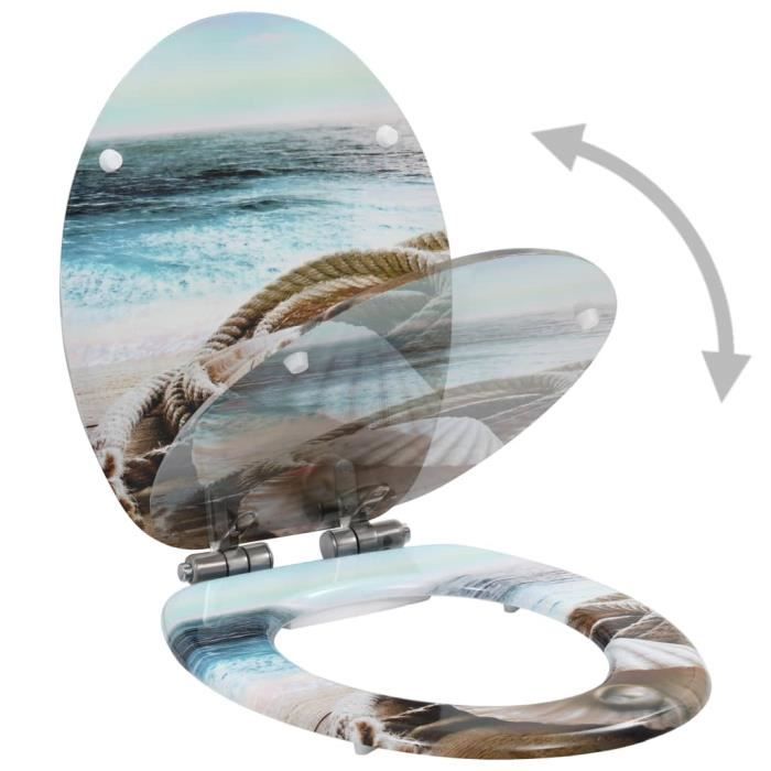 VidaXL MDF Toilet Seat Soft-Close Lid Shell