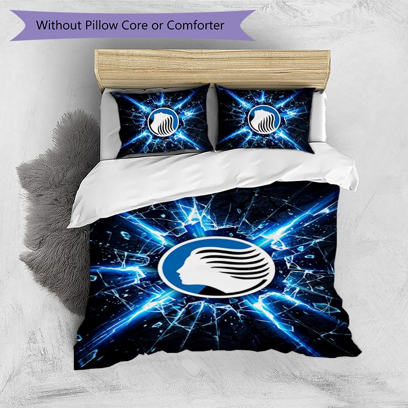 Atalanta FC Printed 3PCS Bedding Set Breathable Duvet Cover with Pillowcases Decorative Bed Linen for Bedroom Home