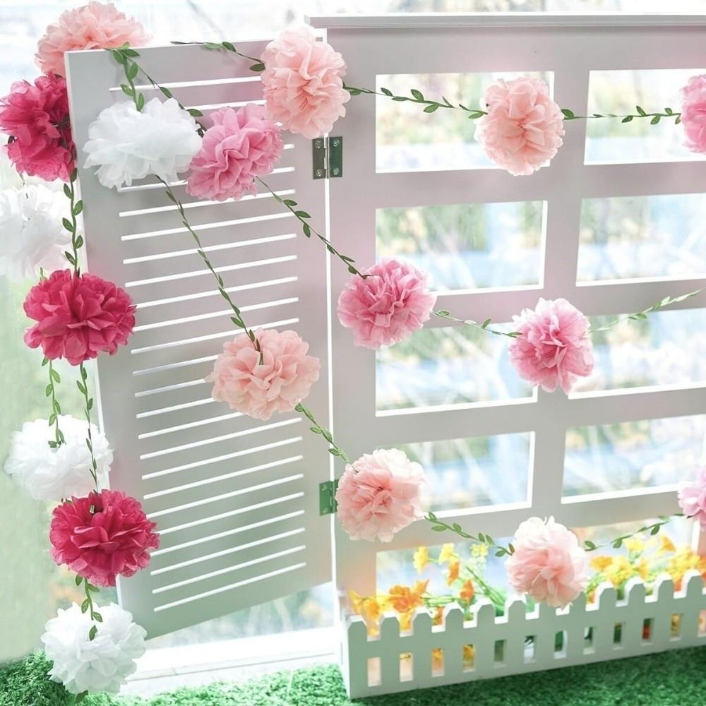 Tissue Paper Hanging Artificial Flowers 2.5m Artificial Flowers Garland  Birthday Party Decorations