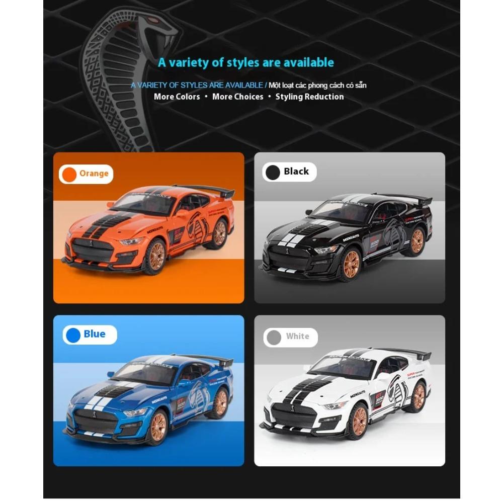 With Display Base 1/32 Alloy Die-cast Mustang Automobile GT500 Car Model Simulation Sound and Light Children's Toy Car Boy Gift Christmas Gift