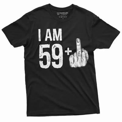 Unisexs 60th Birthday T Shirt Papa Grandpa Dad 59 Middle Finger Offensive