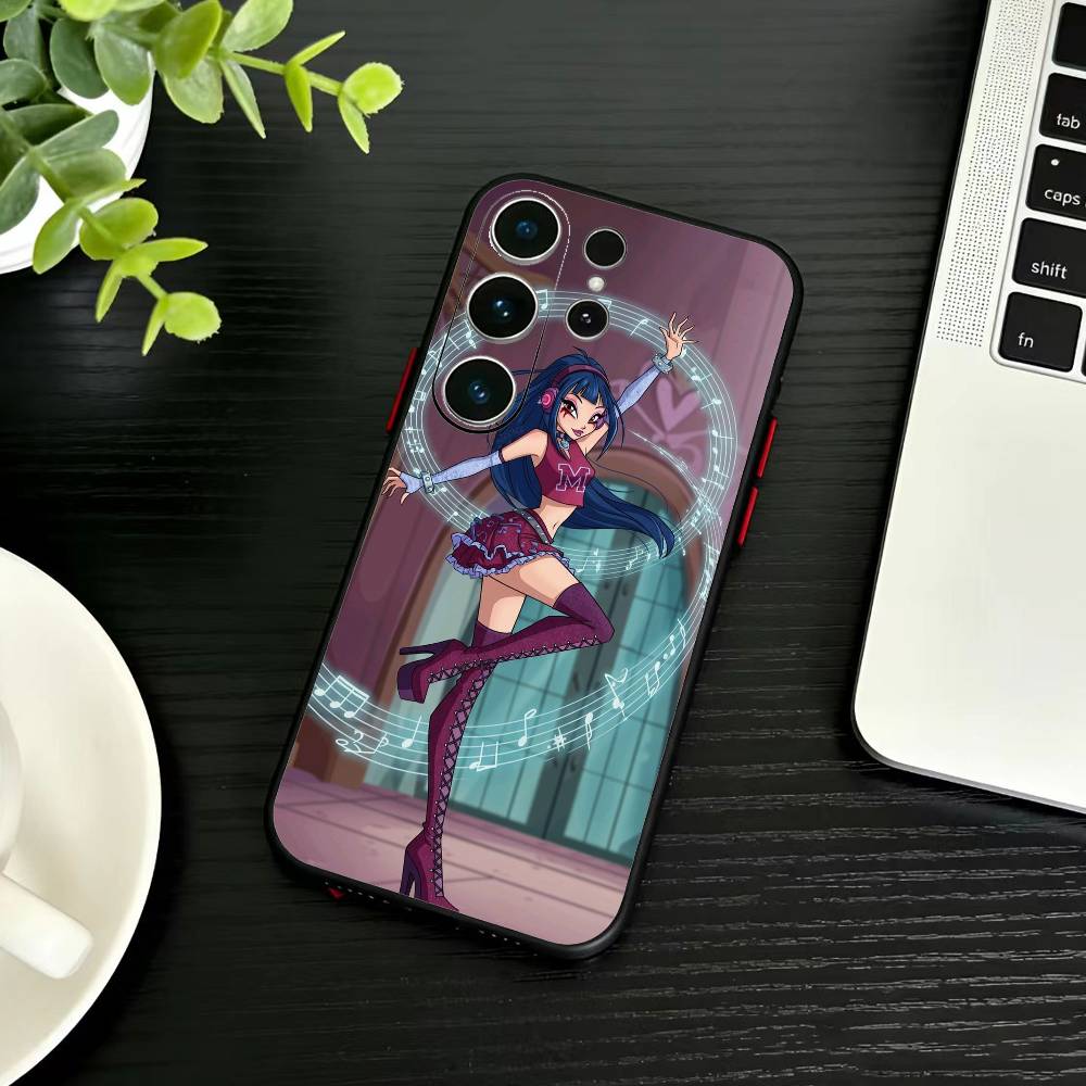 Чехол для телефона Girl Y-Winx Clubs для Samsung S26, S25, S24, S23, S22, S21, S20, Ultra, Plus, FE Черный Мягкий Чехол