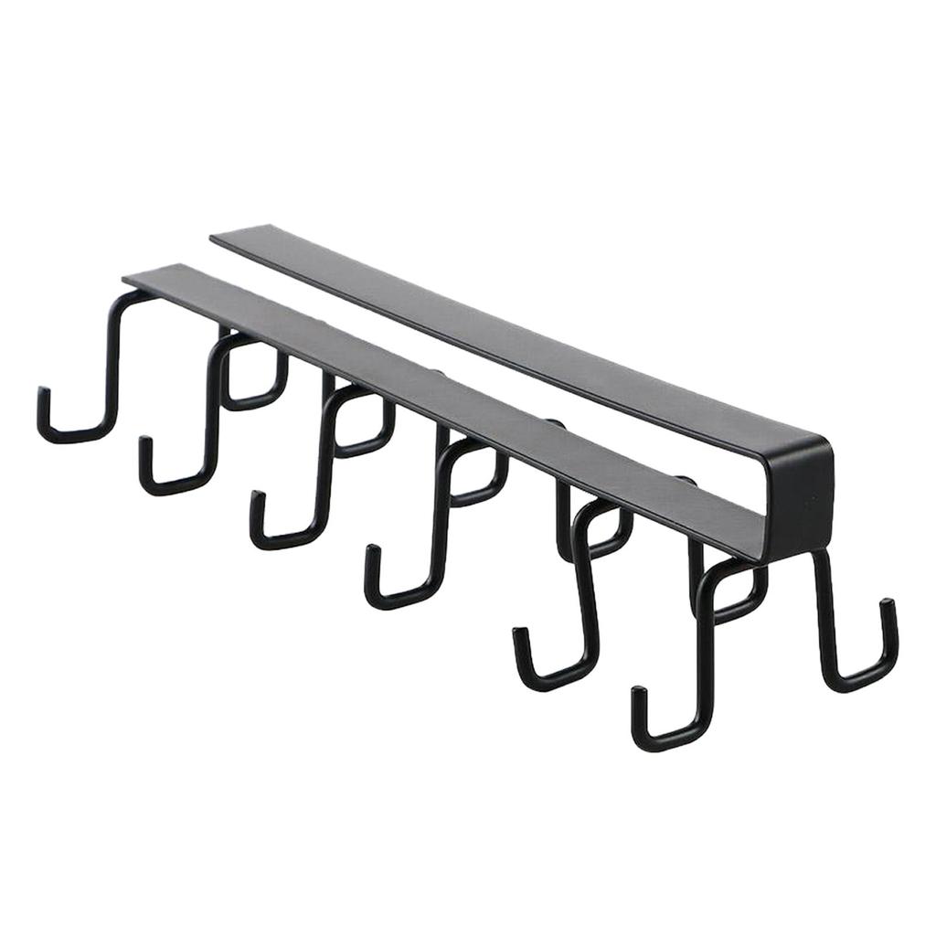 Железный подстаканник под шкафом-подставка для кофейной чашки для кухни, двухрядный крючок-подвеска, крючки, стойка