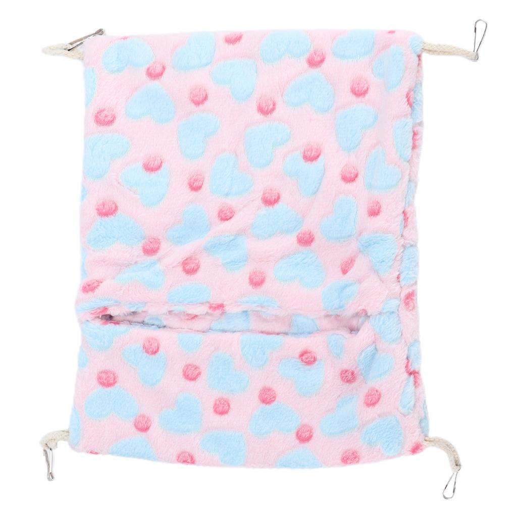 Small Pet Hammock Warm Envelope Style Hanging Bed Cage with Hooks for Hamsters Rabbits