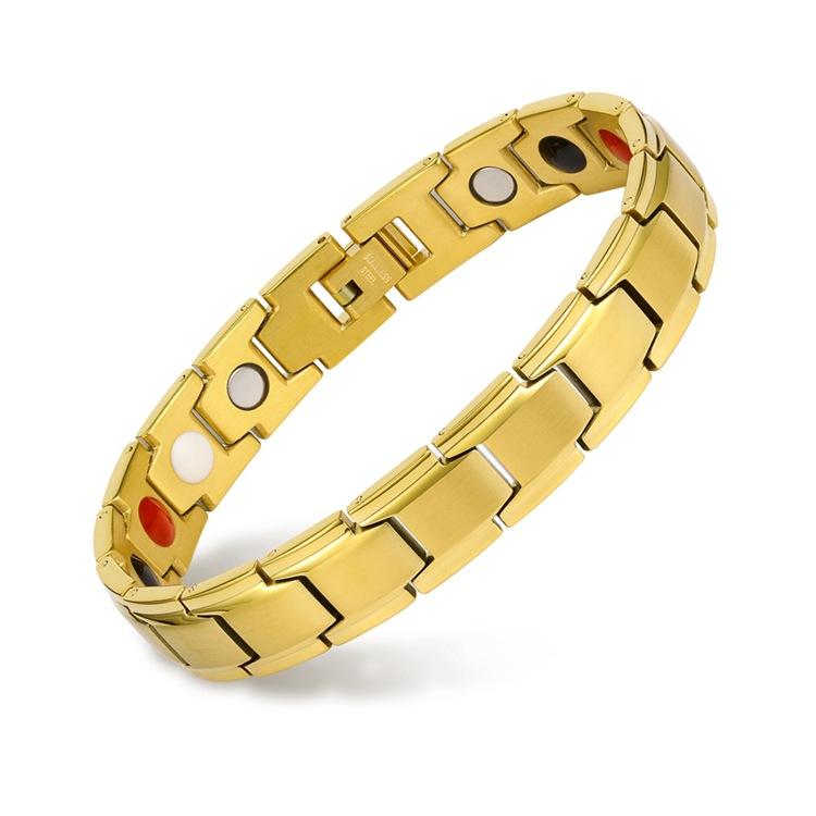 Men's Electroplated Non-fading Magnet Germanium Negative Ion Magnetic Titanium Steel Bracelet