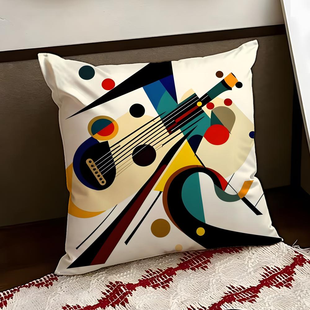WWassily KKandinsky Art Cushion Cover Reversible Soft Durable Pillow Cover Home Car MultiScene Use for Daily Comfort