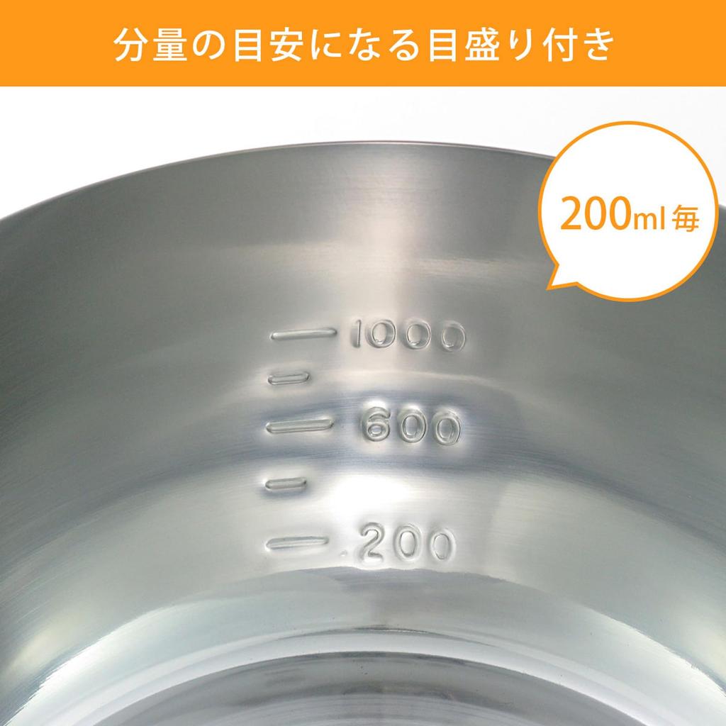 Shimomura Planning Можно мыть в посудомоечной машине Кастрюля Yukihira 18 см в Direct Safe Для 2-3 человек Поставляется с носиком Использует весы для измерения порций Вареный