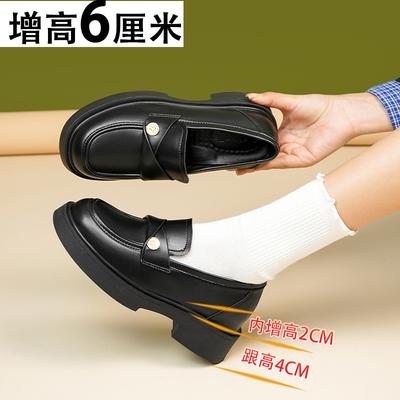 Женские туфли на толстой подошве с круглым носком из мягкой кожи с золотой монетой, весенне-осенние, черные, в стиле винд, маленькие кожаные туфли