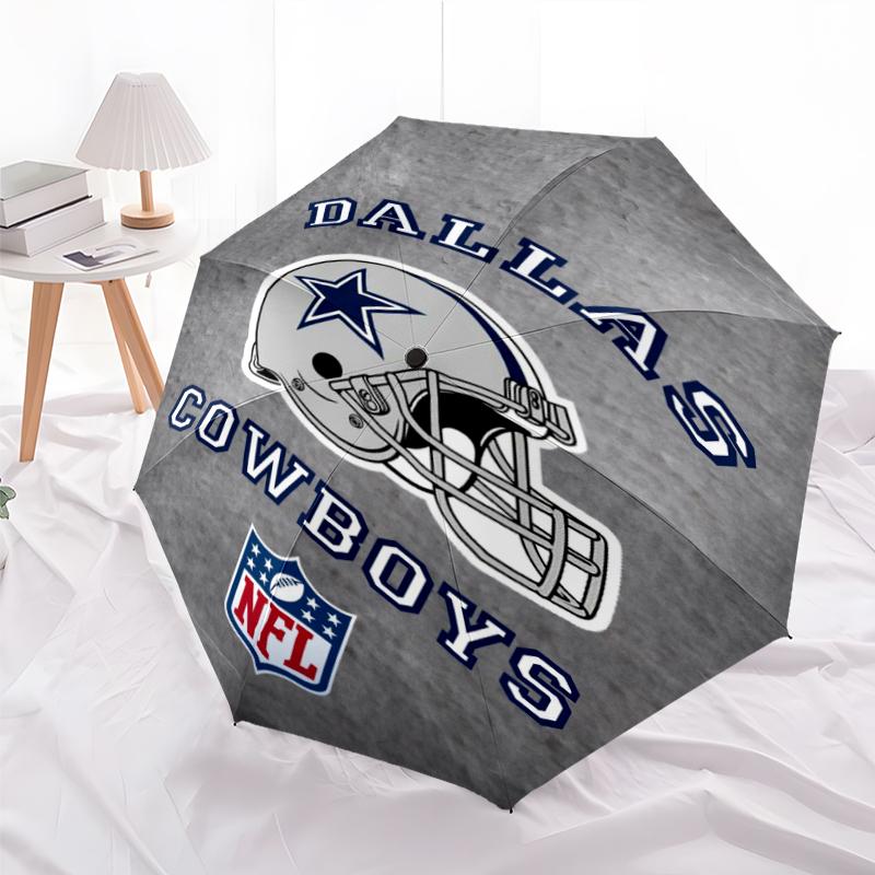 Cowboys Helmet Pattern Printed Umbrella Folding umbrella, automatic umbrella 8-Frame for Travel, camping Fan gifts Christmas Gifts