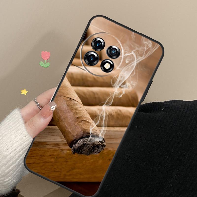 Smoking Cigar Case For OnePlus 13 15 13R 13T 12 12R 11 10 Pro 10T 8T Nord 5 CE 2 3 4 Lite N20 N30 Cover