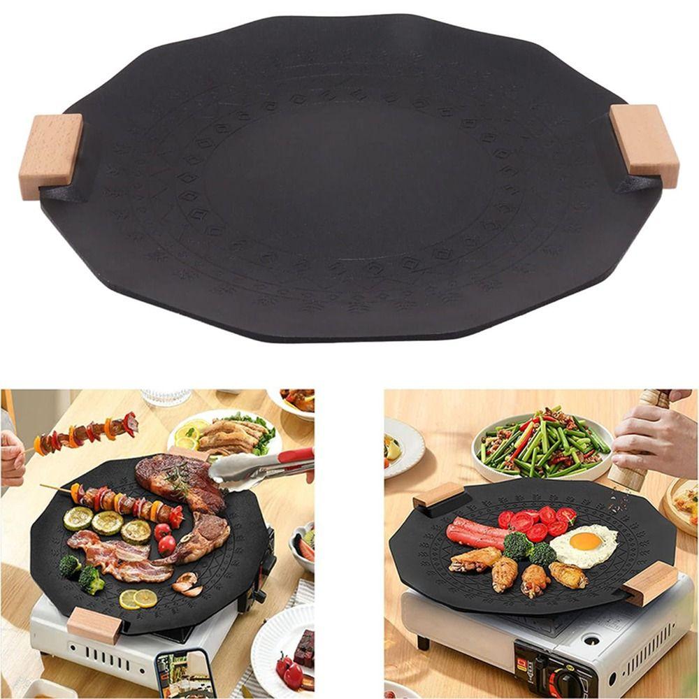 Uniform Heating Barbecue Plate Portable Camping Griddle Tray Lightweight Camping Skillets  Camping