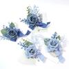 2 Pcs Wristlet and Boutonniere Wrist Corsage for Wedding Bridesmaid Mother Grandmother for Bridal Shower Wedding Artificial Roses Flower Prom