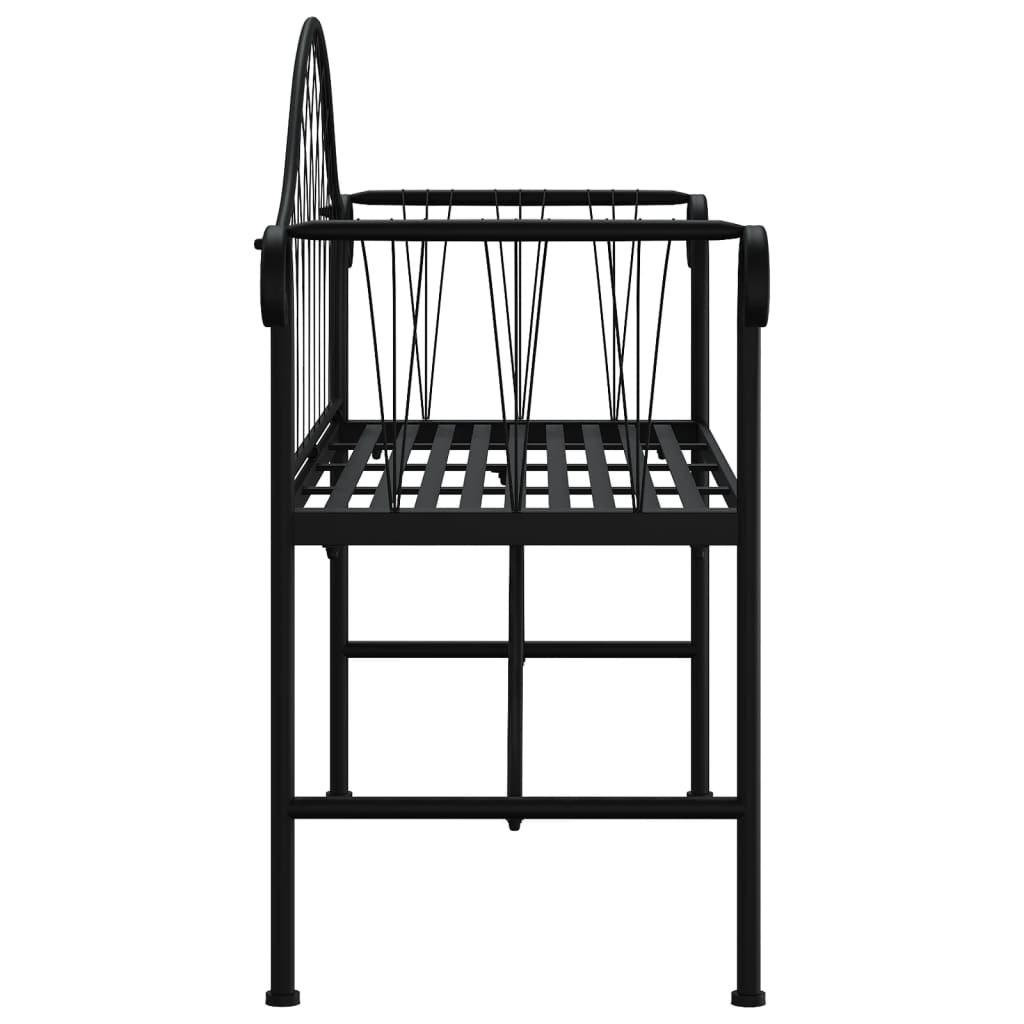 Vidaxl Ławka Ogrodowa Dla 2 Osób, 128 Cm, Czarna, Stalowa