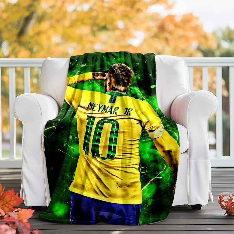 1pc Neymar17 Theme Blanket - Digital Print, Polyester, Cozy for All Seasons, Perfect for Outdoor, and Travel
