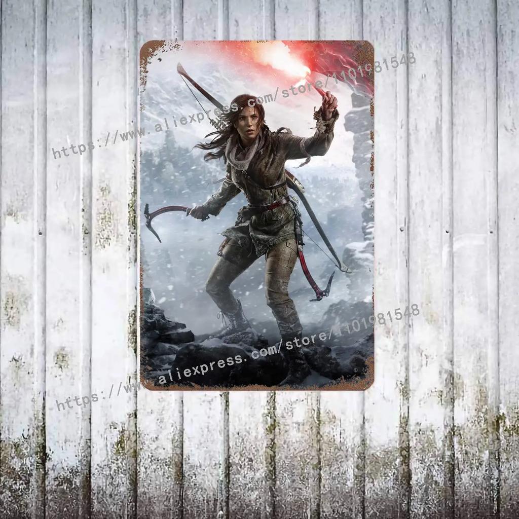 Shadow of the Tomb Raider Кузница Постер Винтажная Жестяная Металлическая Табличка Декоративная Пластина для Паба Бара Мужской Пещеры Клуба Украшение Стен