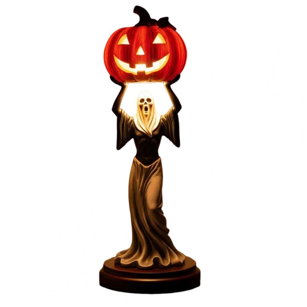 Halloween Pumpkin Decor Pumpkin Light Decoration Halloween Pumpkin Lantern Set with Skeleton Ghost Witch Themed for Home