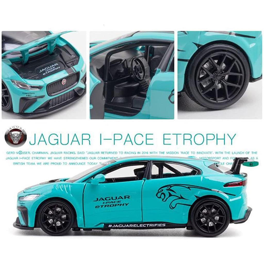 Масштаб 1/32 Jaguar I-PACE, литая под давлением модель автомобиля, игрушечный автомобиль с откатным механизмом, звуком и светом для детей, коллекция подарков для мальчиков и девочек