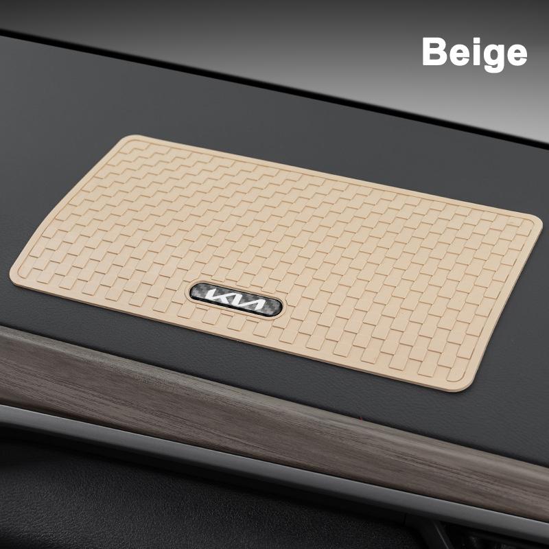 BTQNM1 Car Logo Non-Slip Mat Sticky Dashboard Sticky Pad For KIA Rio Soul Seltos Forte K5 K3 Niro Sorento Stinger Sportage Decoration