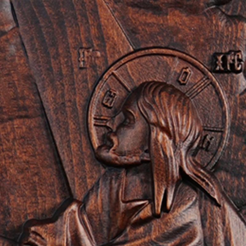 Резьба по цельному дереву YS Святой Грааль Рельефная табличка Гостиная Крыльцо Резьба по дереву Ремесла Украшения Ретро Украшения Рождественские подарки