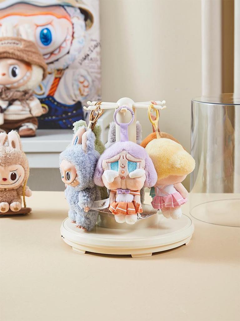 Шарм Лабубу Музыкальная вращающаяся витрина: Прозрачная плюшевая кукла, фигурка, подставка для хранения