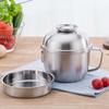 304 Нержавеющая сталь Бытовая миска для лапши Суп Контейнер для еды Фрукты с ручкой-крышкой