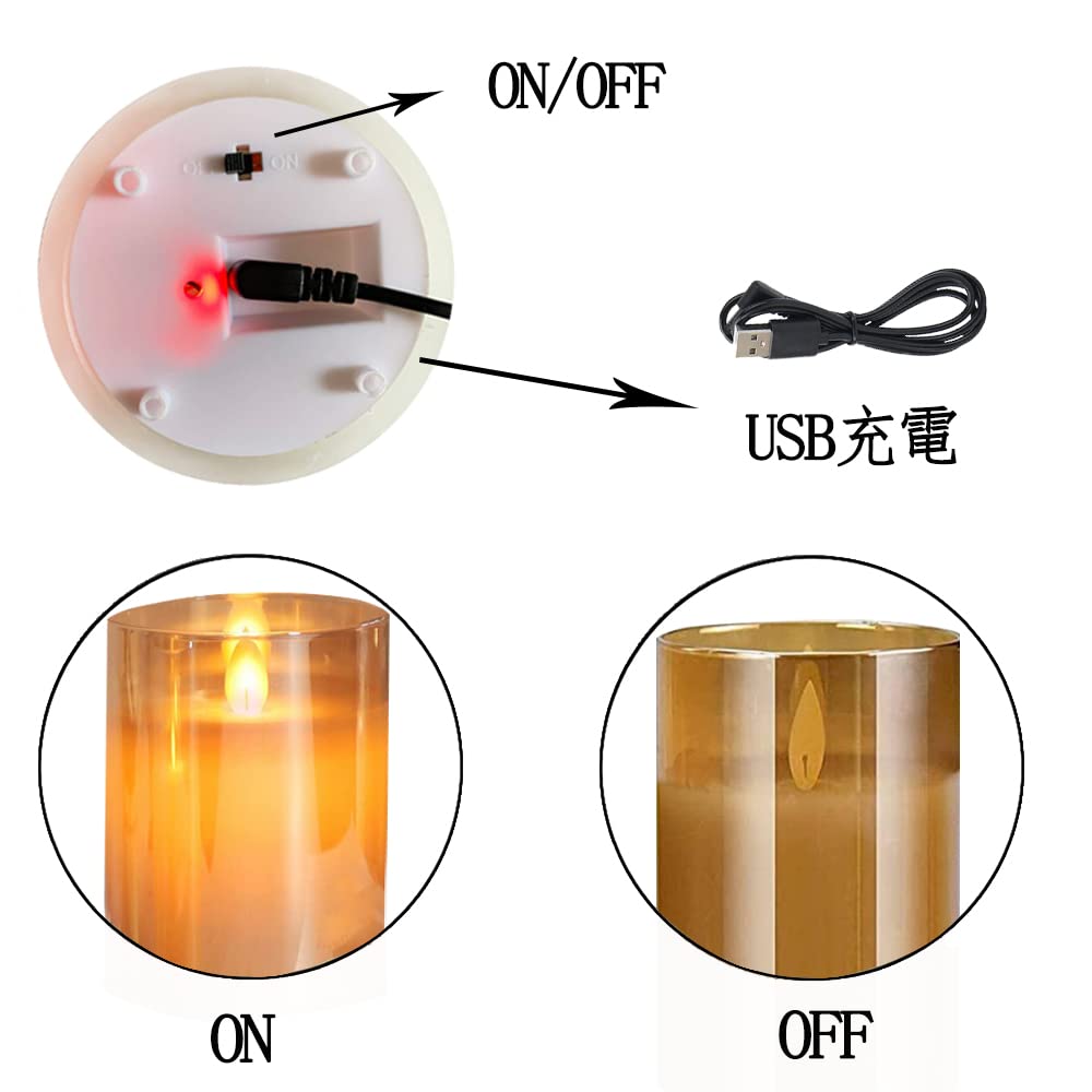 Светодиодная свеча AnnTec. Теплый свет, мерцающий как настоящий, без энергии, поставляется со специальным дистанционным управлением яркостью светодиода золотого цвета диаметром 10 см [USB
