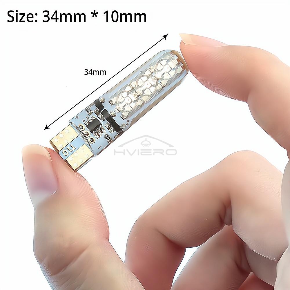2PCS T10 W5W 5050 6SMD DC 12V Remote Controller RGB 194 Festoon Dome Light Wedge Side Car Atmosphere Waterproof Bulb Turn Signal Neon Lights 4