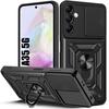 Protective Case - BOOLING - for Samsung Galaxy A35 5G - Shockproof - 360° Rotating Stand - Black