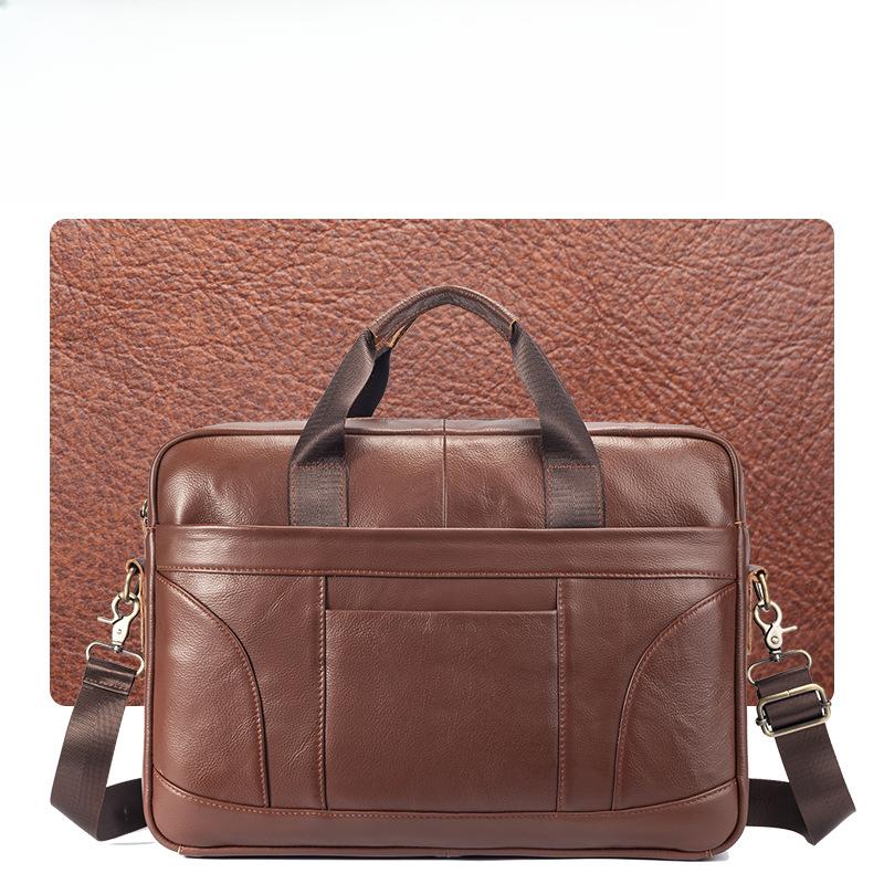 Мужской компьютерный портфель 16 дюймов, большая вместимость, первый слой коровьей кожи, мужская сумка через плечо высокого класса в стиле ретро из кожи