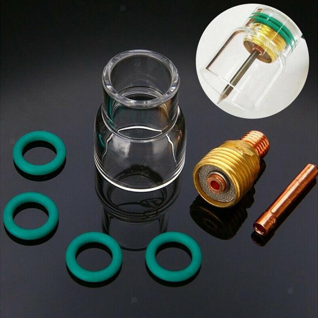 7PCS TIG Welding Torch For Stubby Gas Lens #12 Glass Cup Kit for WP-17 WP-18 WP-26