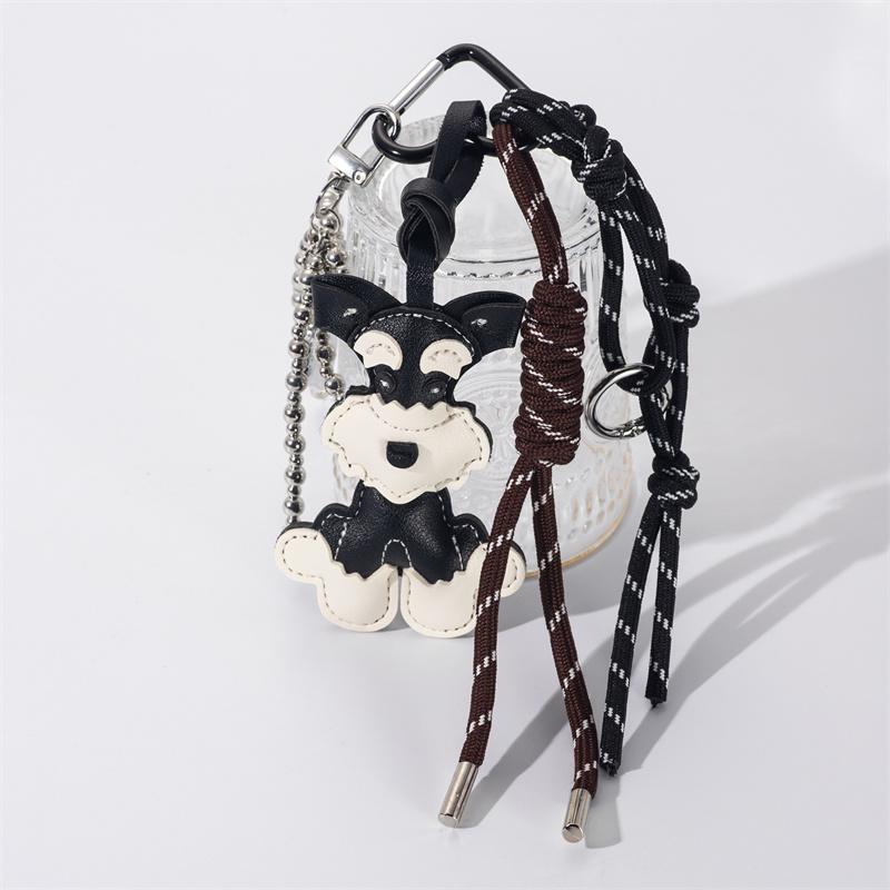 Bag Charm Handmade PU Leather Dog Bag Pendant Cartoon Car Hanging Ornament Bag Charm DIY Accessories