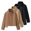 Kaslead New Arrival Women's Clothing Fashion Style Fashion All-Match Stand Collar Breasted Woolen Short Outwear