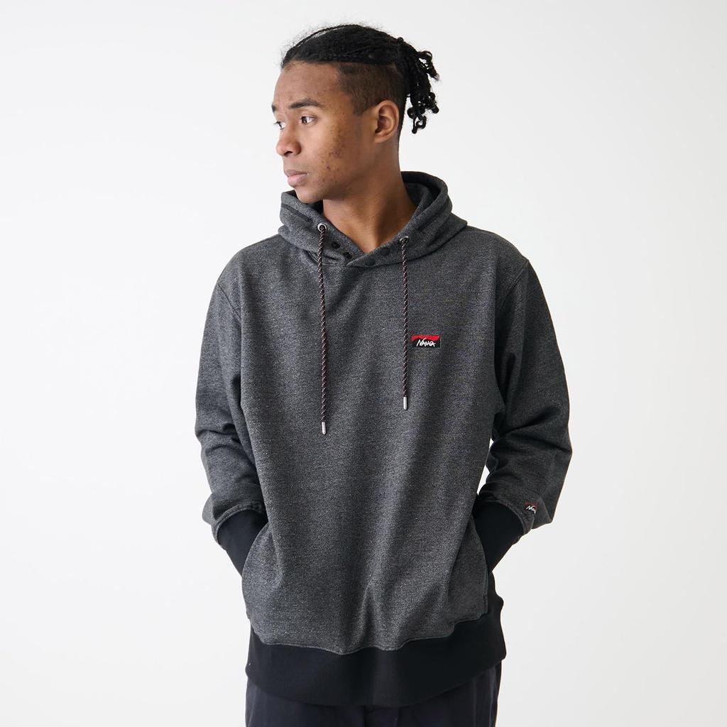 NANGA Eco Hybrid Mini Box Logo Embroidered Hoodie (Unisex) (XL, Oatmeal)