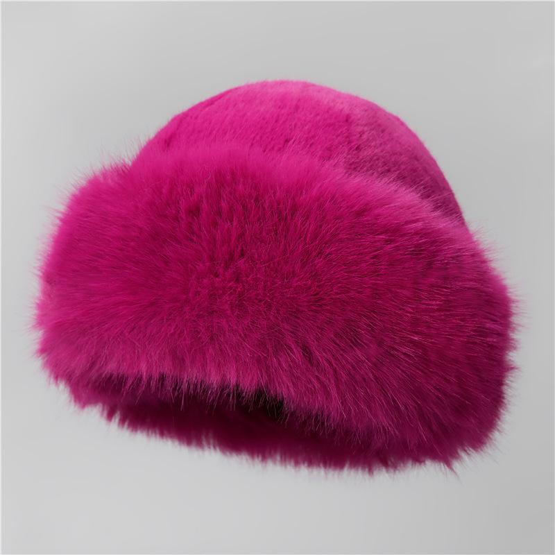 Plush Mongolian Hat Women'S Season Outdoor Cold-Proof White Warm Northeast Basin Hat Ear Hat Mother Bucket Hat