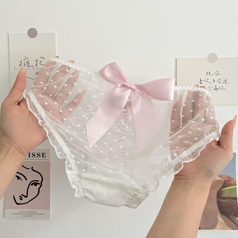 Sweet Lace Underwear for Girls Thin Lingerie Breathable Sexy Mid Rise Women's Triangle Panties