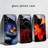 Цветы из мелких камней Для Samsung Galaxy S20 S21 S22 S23 Plus S24 FE S25 Ultra S26 Edge S25+ S20+ S22+ Черный стеклянный чехол для телефона