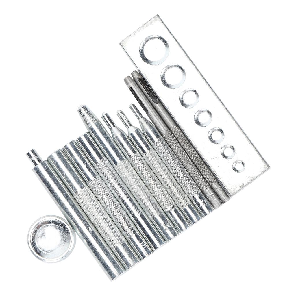 Базовый набор пробойников для кнопок-заклепок из нержавеющей стали, инструмент для установки кнопок для кожи своими руками для установки кнопок